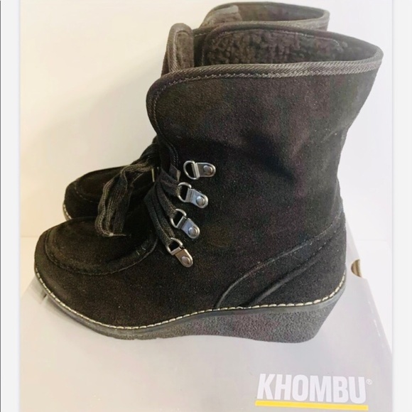 KHOMBU Sasha All Weather Suede Wedge Lace Up Boot - Picture 11 of 11
